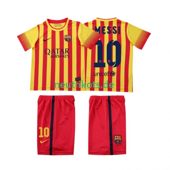 Fußballtrikot FC Barcelona Lionel Messi 10 2013 2014 Retro Kinder Auswärts Kurzarm