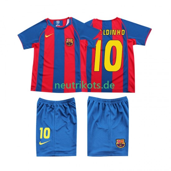 Fußballtrikot FC Barcelona RONALDINHO 10 Retro Kinder Heim 2004 Kurzarm