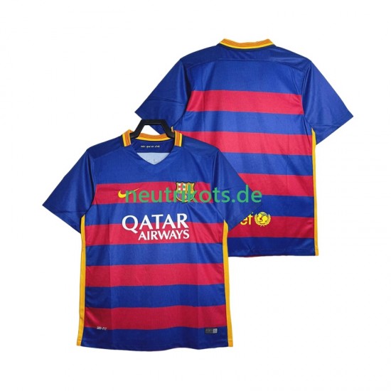 Fußballtrikot FC Barcelona 2015-2016 Retro Herren Heim Kurzarm