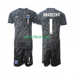 Fußballtrikot Finnland HRADECKY 1 Torwart Kinder Heim 2024 Kurzarm