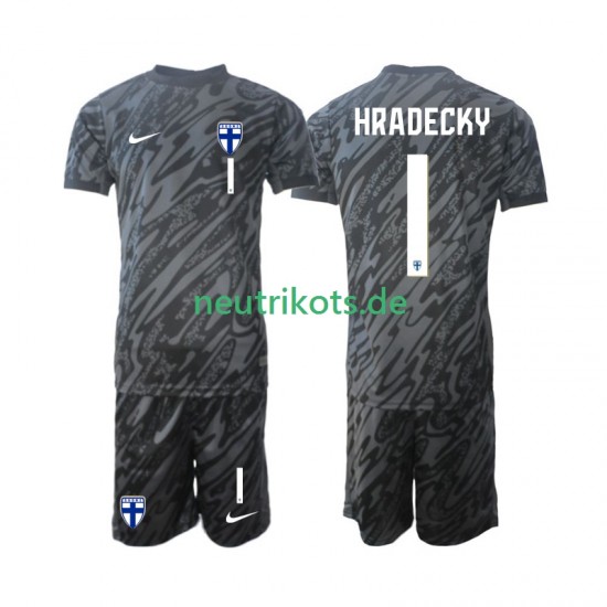 Fußballtrikot Finnland HRADECKY 1 Torwart Kinder Heim 2024 Kurzarm