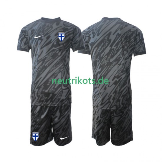 Fußballtrikot Finnland Torwart Kinder Heim 2024 Kurzarm