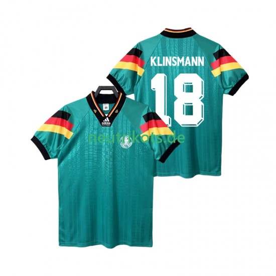 Fußballtrikot Deutschland KLINSMANN 18 1992 Retro Herren Auswärts Kurzarm