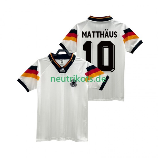 Fußballtrikot Deutschland MATTHAUS 10 1992 Retro Herren Heim Kurzarm