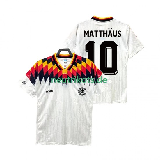 Fußballtrikot Deutschland MATTHAUS 10 Retro Herren Heim 1994 Kurzarm
