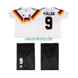 Fußballtrikot Deutschland VOLLER 9 1990 Retro Kinder Heim Kurzarm