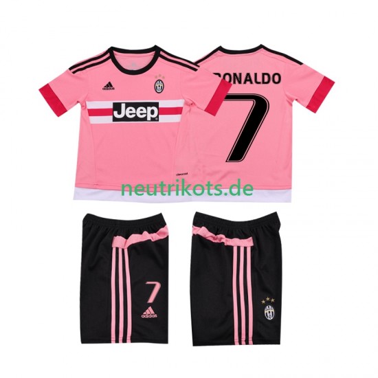 Fußballtrikot Juventus Turin Cristiano RONALDO 7 2015 2016 Retro Kinder Auswärts Kurzarm