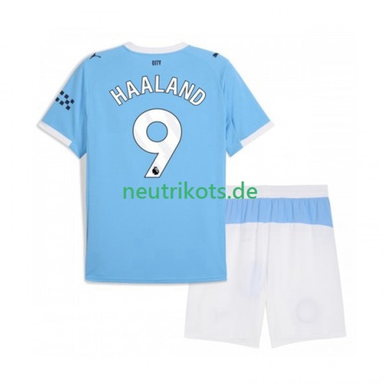 Fußballtrikot Manchester City Erling Haaland 9 Kinder Heim 2025-2026 Kurzarm