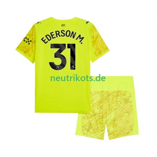Fußballtrikot Manchester City Ederson Moraes 31 Torwart Kinder Ausweich 2025-2026 Kurzarm