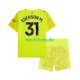 Fußballtrikot Manchester City Ederson Moraes 31 Torwart Kinder Ausweich 2025-2026 Kurzarm