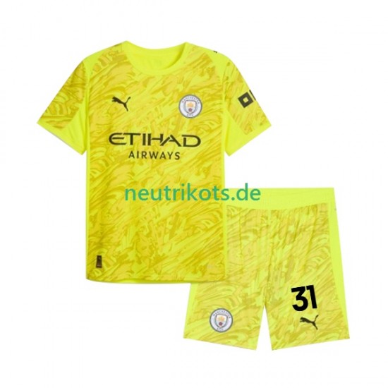 Fußballtrikot Manchester City Ederson Moraes 31 Torwart Kinder Ausweich 2025-2026 Kurzarm