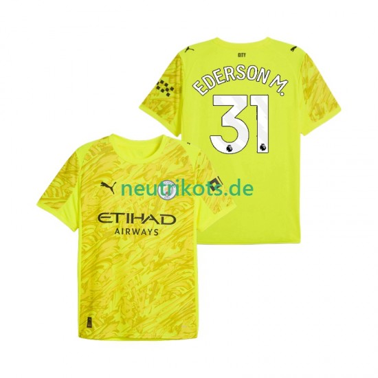 Fußballtrikot Manchester City Ederson Moraes 31 Torwart Herren Ausweich 2025-2026 Kurzarm