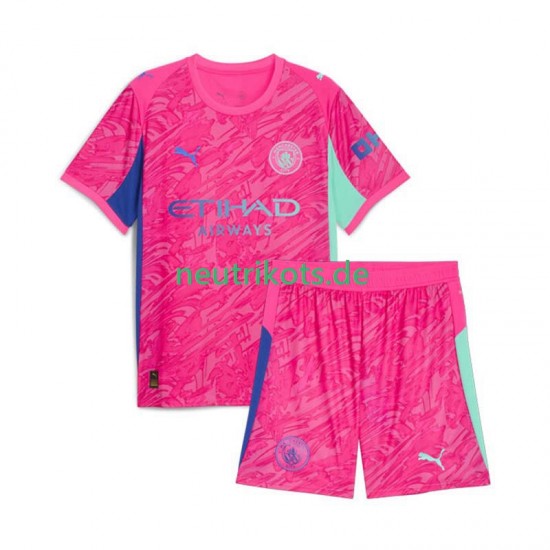 Fußballtrikot Manchester City Torwart Kinder Auswärts 2025-2026 Kurzarm
