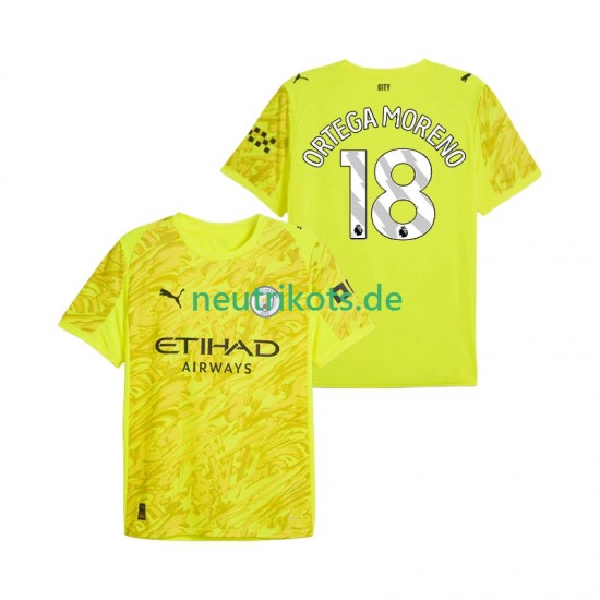 Fußballtrikot Manchester City ORTEGA MORENO 18 Torwart Herren Ausweich 2025-2026 Kurzarm
