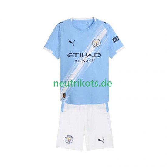 Fußballtrikot Manchester City Kinder Heim 2025-2026 Kurzarm