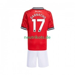 Fußballtrikot Manchester United Alejandro Garnacho 17 Kinder Heim 2025-2026 Kurzarm
