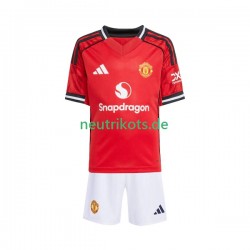 Fußballtrikot Manchester United Kinder Heim 2025-2026 Kurzarm
