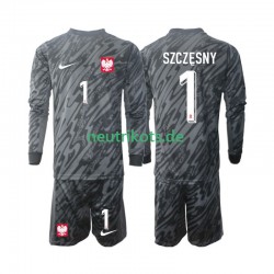 Fußballtrikot Polen Szczesny 1 Torwart Kinder Auswärts 2024 Langarm