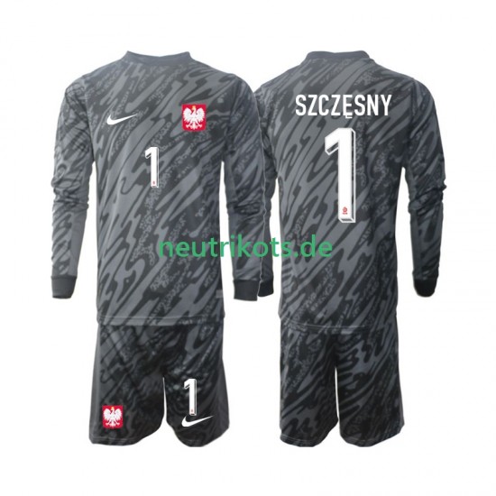 Fußballtrikot Polen Szczesny 1 Torwart Kinder Auswärts 2024 Langarm
