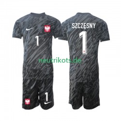 Fußballtrikot Polen Szczesny 1 Torwart Kinder Auswärts 2024 Kurzarm