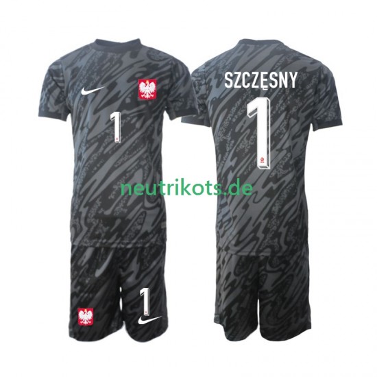 Fußballtrikot Polen Szczesny 1 Torwart Kinder Auswärts 2024 Kurzarm