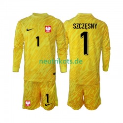Fußballtrikot Polen Szczesny 1 Torwart Kinder Heim 2024 Langarm