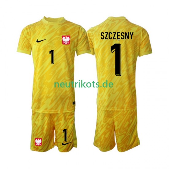 Fußballtrikot Polen Szczesny 1 Torwart Kinder Heim 2024 Kurzarm