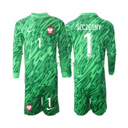Fußballtrikot Polen Szczesny 1 Torwart Kinder Ausweich 2024 Langarm