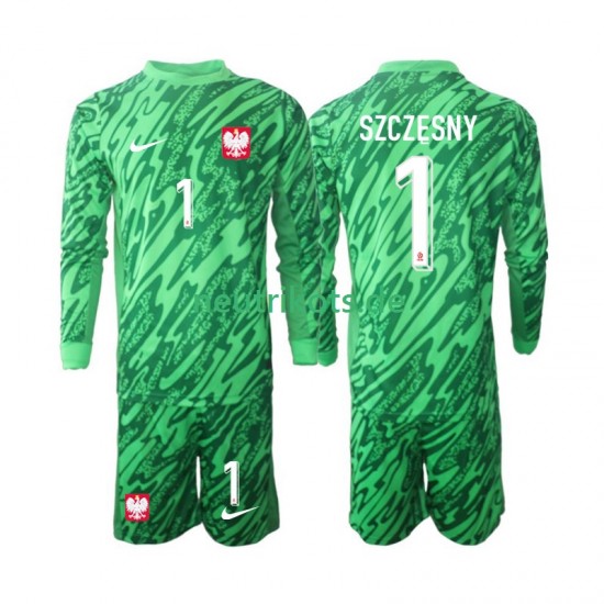 Fußballtrikot Polen Szczesny 1 Torwart Kinder Ausweich 2024 Langarm