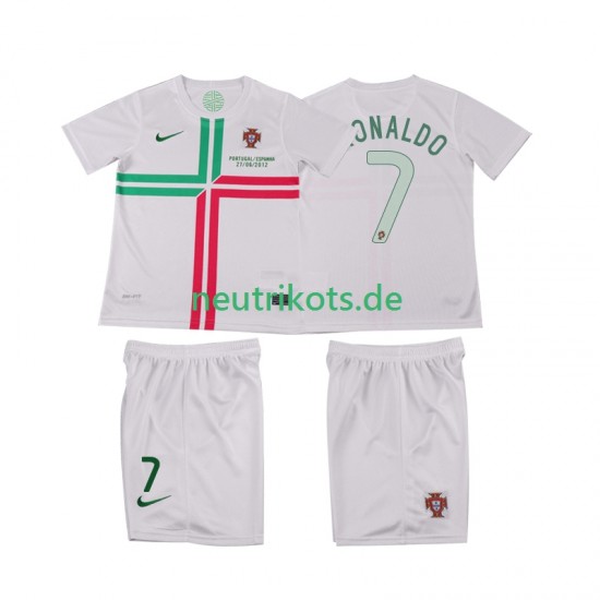 Fußballtrikot Portugal Cristiano Ronaldo 7 2012 Retro Kinder Auswärts Kurzarm