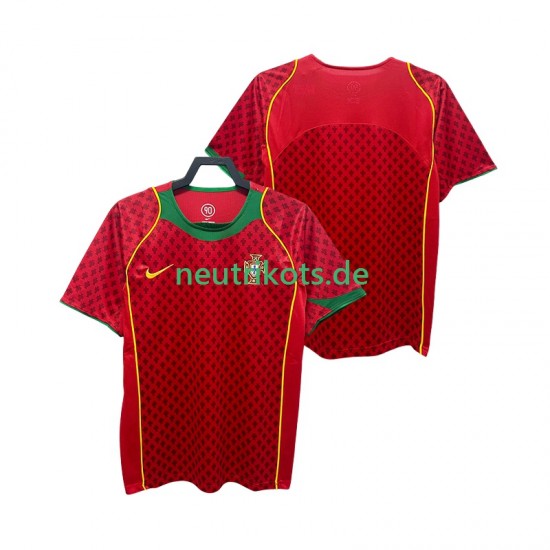 Fußballtrikot Portugal Retro Herren Heim 2004 Kurzarm