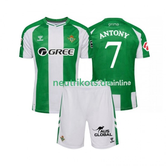 Fußballtrikot Betis Sevilla Antony 7 Kinder Heim 2025-2026 Kurzarm