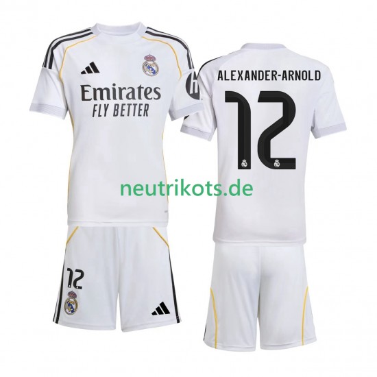 Fußballtrikot Real Madrid Alexander-Arnold 12 Kinder Heim 2025-2026 Kurzarm