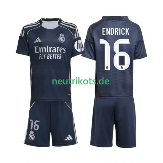 Fußballtrikot Real Madrid Endrick 16 Kinder Auswärts 2025-2026 Kurzarm