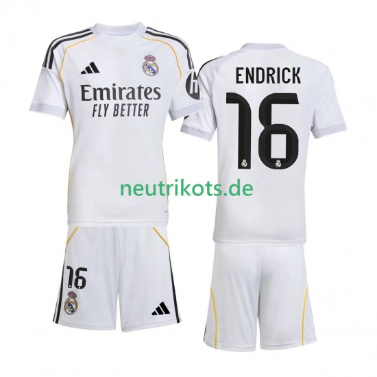 Fußballtrikot Real Madrid Endrick 16 Kinder Heim 2025-2026 Kurzarm
