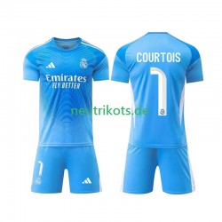 Fußballtrikot Real Madrid Thibaut Courtois 1 Torwart Kinder Heim 2025-2026 Kurzarm