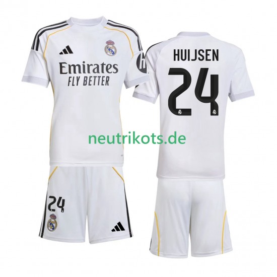 Fußballtrikot Real Madrid Huijsen 24 Kinder Heim 2025-2026 Kurzarm
