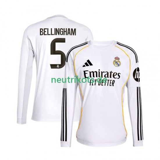 Fußballtrikot Real Madrid Jude Bellingham 5 Herren Heim 2025-2026 Langarm