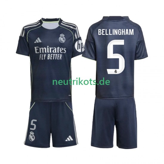 Fußballtrikot Real Madrid Jude Bellingham 5 Kinder Auswärts 2025-2026 Kurzarm