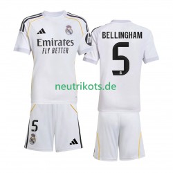 Fußballtrikot Real Madrid Jude Bellingham 5 Kinder Heim 2025-2026 Kurzarm
