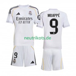 Fußballtrikot Real Madrid Mbappé Kylian 9 Kinder Heim 2025-2026 Kurzarm