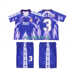 Fußballtrikot Real Madrid R CARLOS 3 1996-1997 Retro Kinder Auswärts Kurzarm