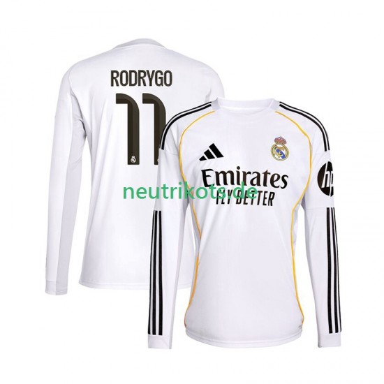 Fußballtrikot Real Madrid Rodrygo 11 Herren Heim 2025-2026 Langarm