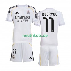Fußballtrikot Real Madrid Rodrygo 11 Kinder Heim 2025-2026 Kurzarm