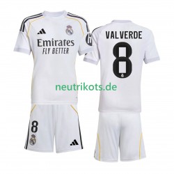 Fußballtrikot Real Madrid Valverde 8 Kinder Heim 2025-2026 Kurzarm