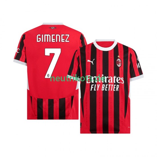 Fußballtrikot AC Mailand Santiago Gimenez 7 Herren Heim 2024-2025 Kurzarm