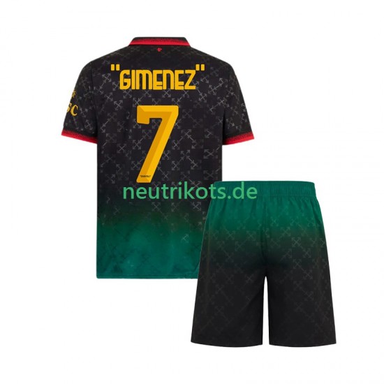 Fußballtrikot AC Mailand Santiago Gimenez 7 Kinder Viertes 2024-2025 Kurzarm