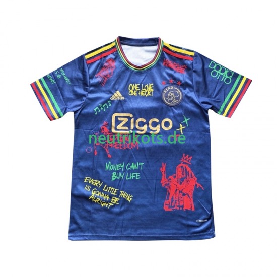 Fußballtrikot Ajax Amsterdam Bob Marley Special Blue Herren Heim 2025 Kurzarm