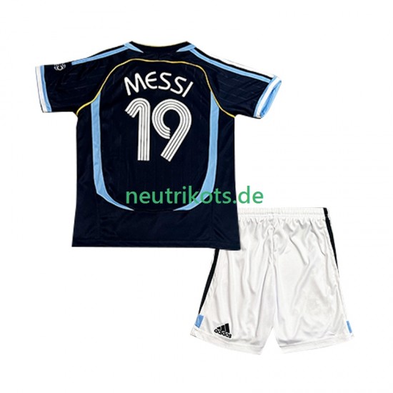 Fußballtrikot Argentinien Lionel Messi 19 Retro Kinder Auswärts 2006 Kurzarm