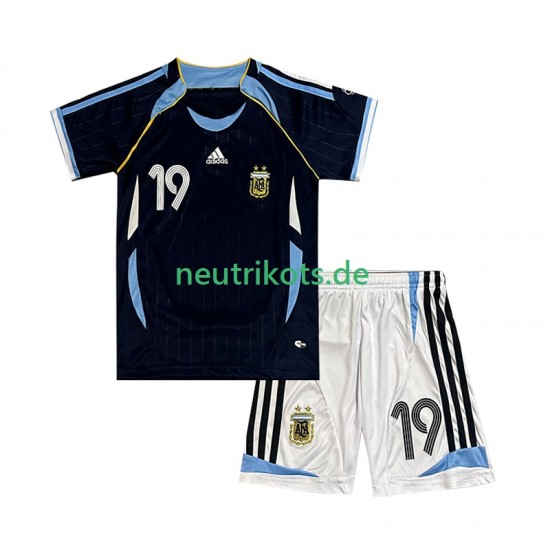 Fußballtrikot Argentinien Lionel Messi 19 Retro Kinder Auswärts 2006 Kurzarm